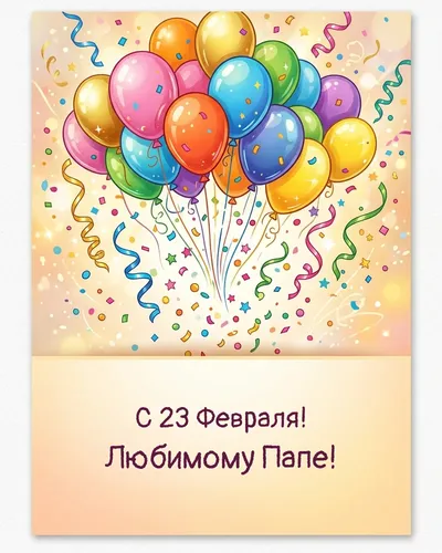 открытка с 23 февраля! любимому папе! — balloons confetti 09